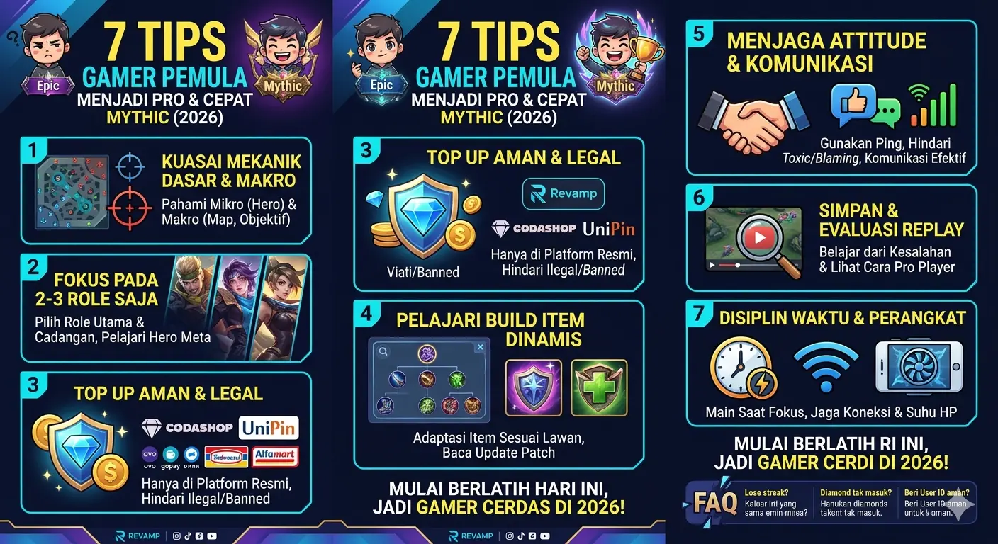 7 Tips Gamer Pemula Menjadi Pro dan Cepat Mythic